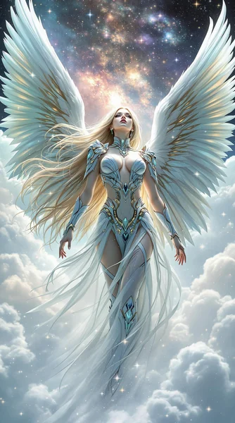Futuristic Angel Double Exposure Art
