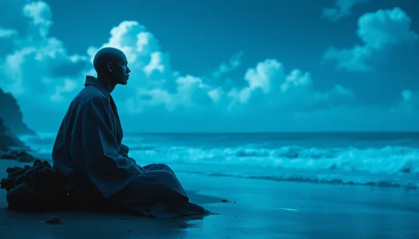 Faceless Man Beach Symbolism Art