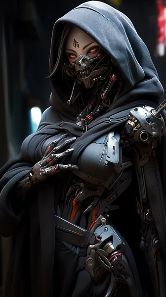 Cyberpunk Insect Warrior Character Art