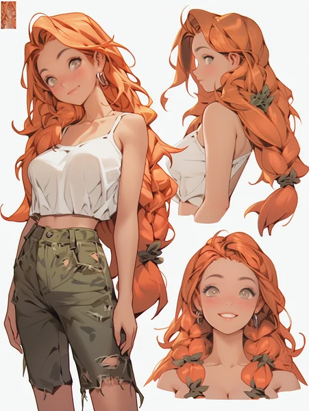 Anime Girl Character Sheet Design