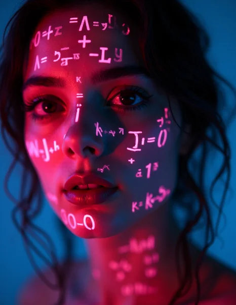 Holographic Math Projection Portrait
