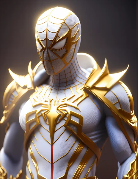 Futuristic Samurai Spider Hero Statue