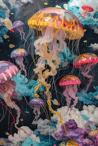 Surreal Jellyfish Dream Painting