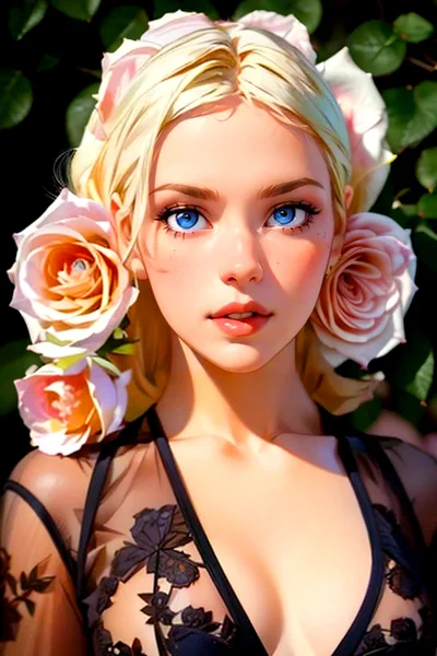 Floral Garden Woman AI Portrait