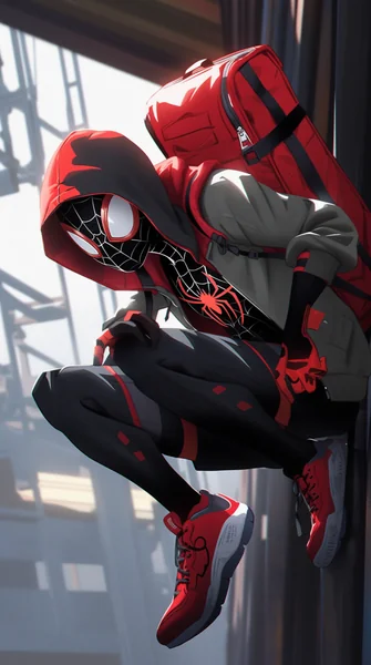 High - Detail Comics Art Render of Miles Morales