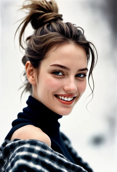 Natural Smiling Woman Close-Up