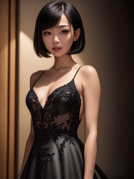 Korean Bride Black Wedding Dress