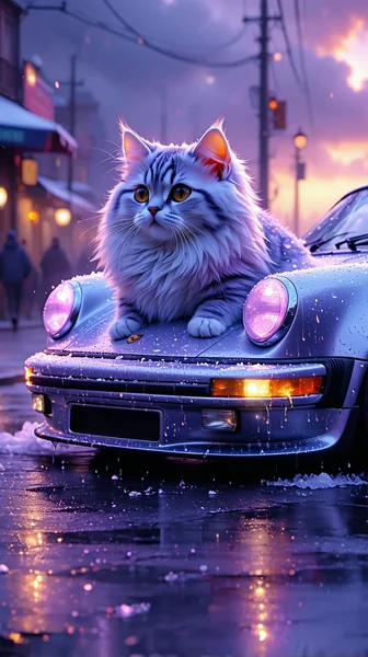 Cat Porsche Hybrid Fantasy