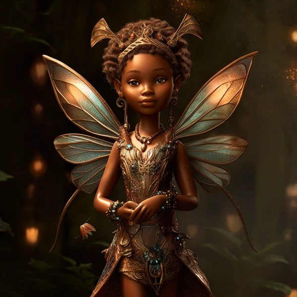 Miniature Fairy Girl in Human Hand