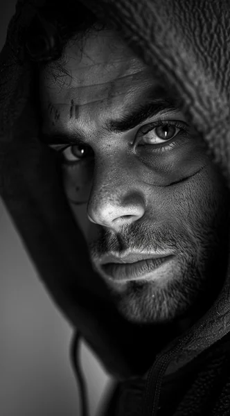 Black and White Hoodie Portrait