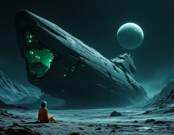 Barefoot Astronaut on Alien Planet