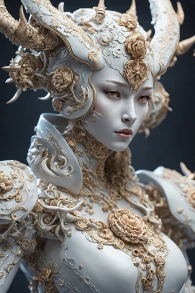 Porcelain Cyborg Demon Concept Art