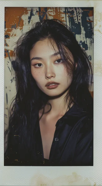 Asian Fashion Polaroid Style Portrait