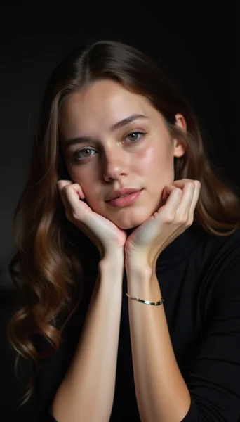 Soft Contemplative Woman Portrait