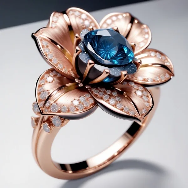Luxury Blue Diamond Ring Design