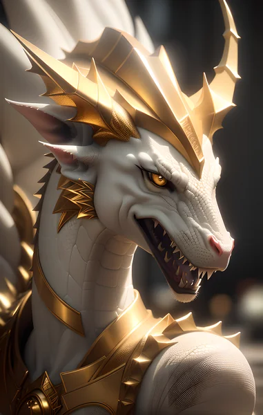 Marble Dragon Statue Cinematic Render