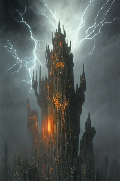 Dark Wizard Lightning Fantasy Art