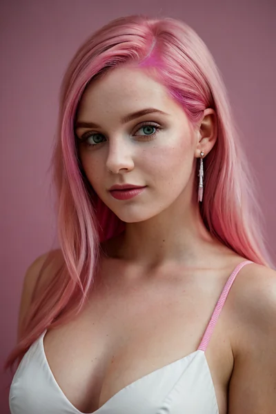 Studio Portrait Pink Hair AI