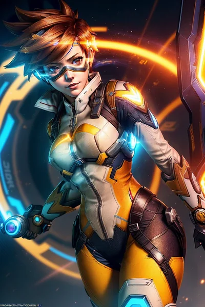 Tracer Overwatch Action Hero Art
