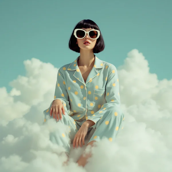 Surreal Cloud Fashion Portrait