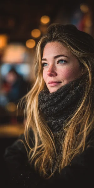 Atmospheric Blonde Woman Portrait