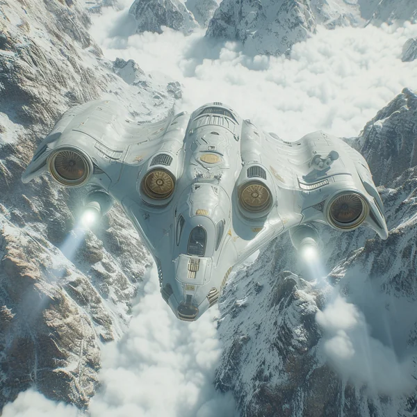 Futuristic Combat Spacecraft Concept