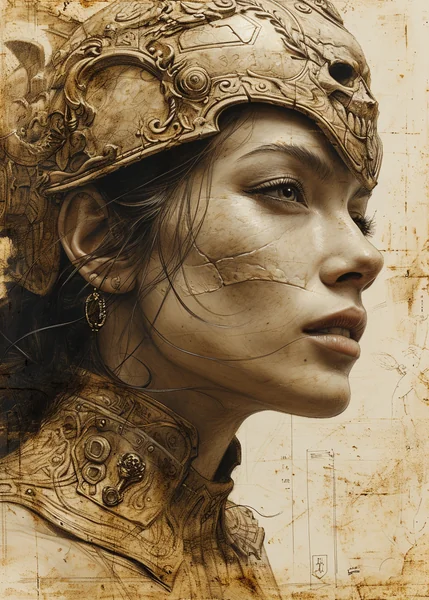 Skull Helmet Renaissance Style Art