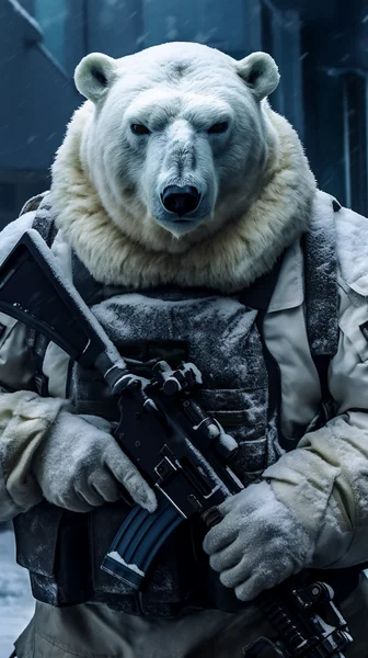 Anthropomorphic Polar Bear Soldier