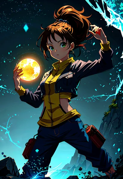 Anime Girl Energy Sphere Fantasy