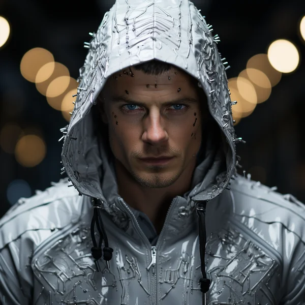 Cyberpunk Hoodie Portrait Man
