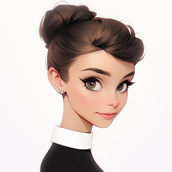 Audrey Hepburn Caricature Illustration