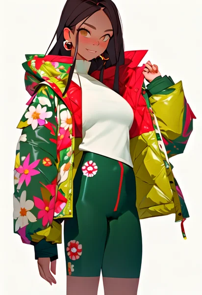 Anime Girl Winter Jacket Illustration