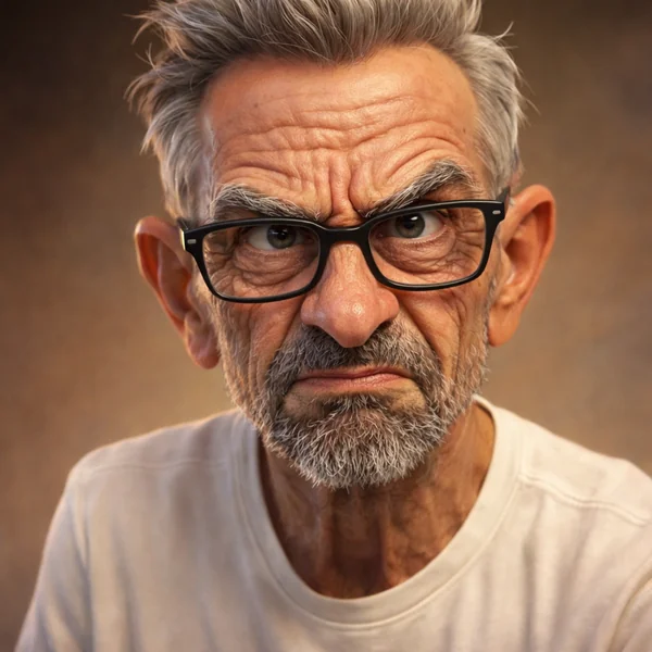 Pixar Style Elder Caricature