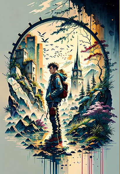 Fantasy Adventurer Portal Illustration