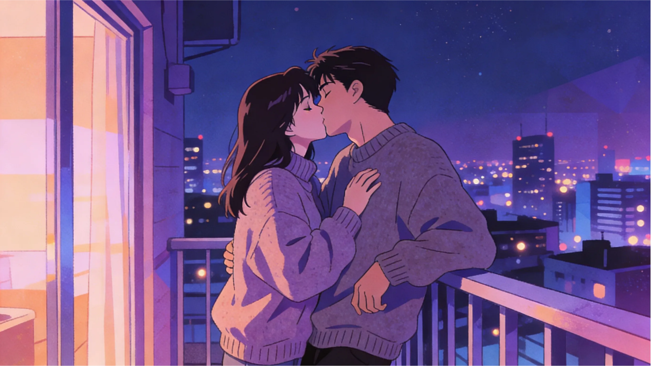 Lo-fi Hip Hop Anime Aesthetic, A Couple Kissing On A...