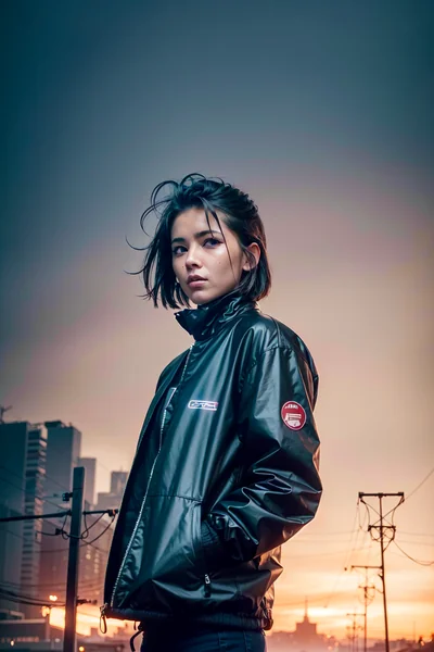 Cyberpunk Fashion Storm Portrait