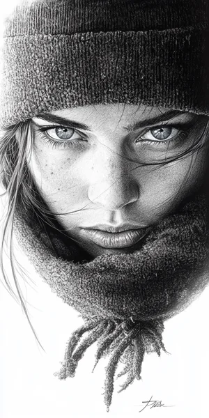 Expressionist Charcoal Woman Sketch