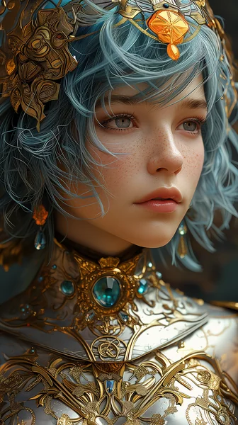 Art Nouveau Female Warrior Fantasy
