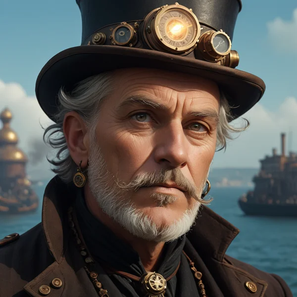 Steampunk Elder Man Fantasy Portrait