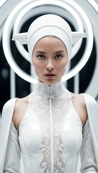 Mystical Futuristic Woman Portrait