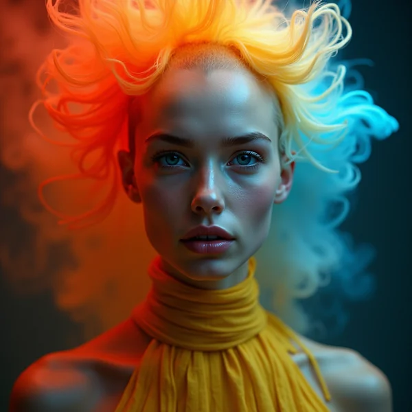 Surreal Bald Supermodel Portrait