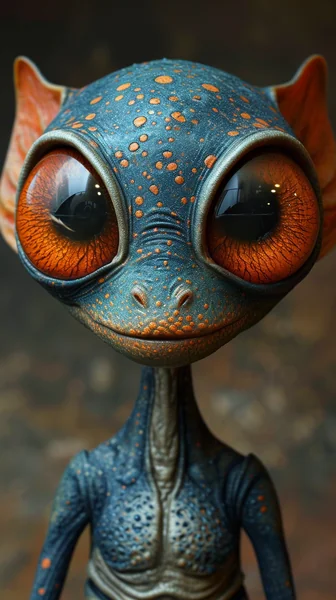 Textured Alien 2D Illustration