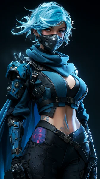 Cyberpunk Ice Warrior Character Art
