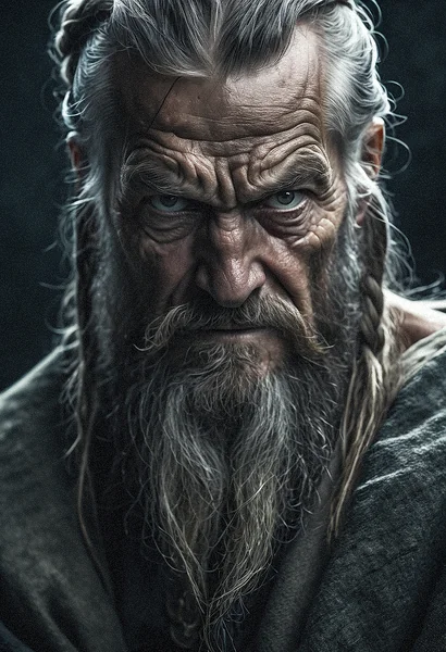 Wise Elder Man Beard Portrait