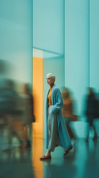 Modern Fashion Walk with Motion Blur