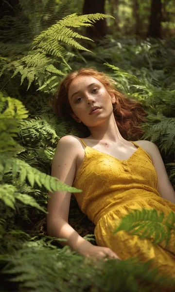Freckled Girl Forest Portrait