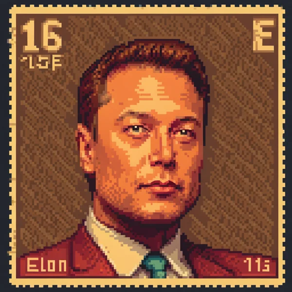 Elon Musk Pixel Art Portrait AI