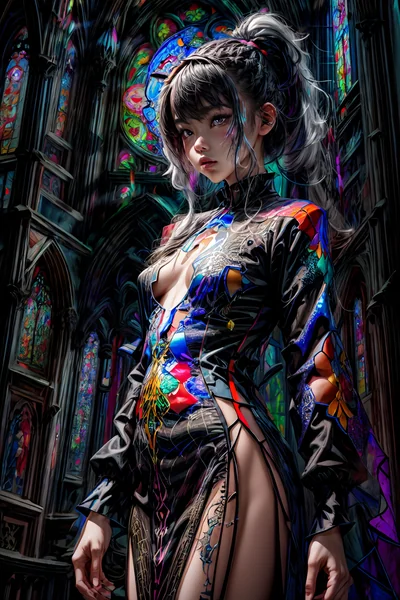 Stained Glass Dress Night Fantasy