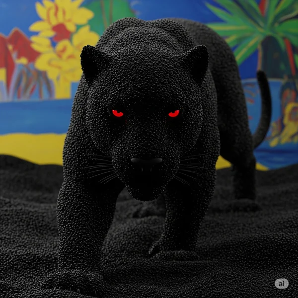 Obsidian Sand Panther Fantasy Art