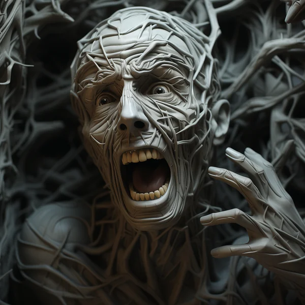 Surreal Twisted Human Horror Scene